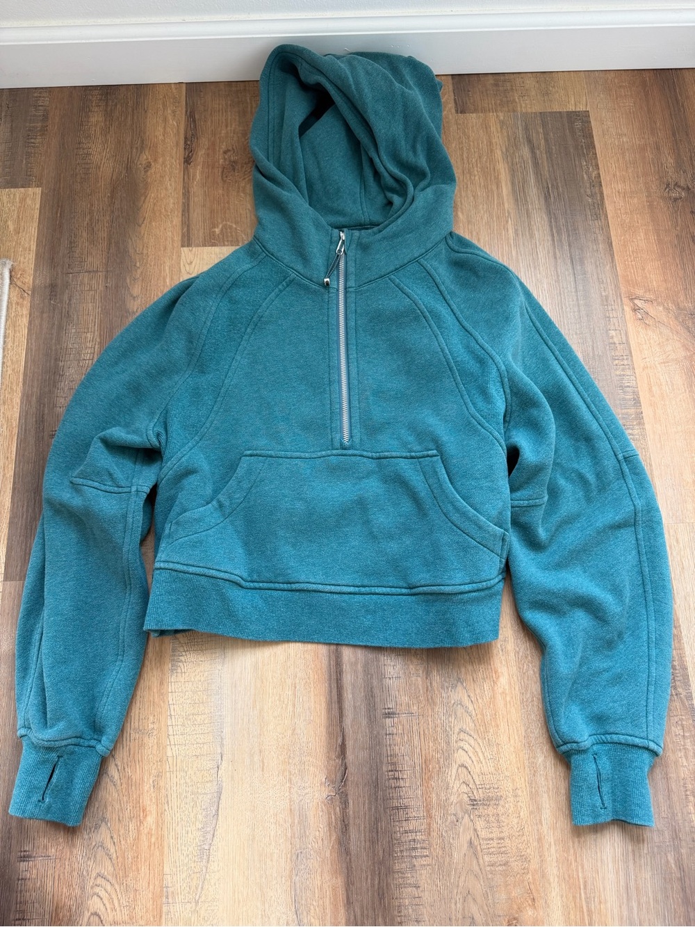 lululemon athletica Teal Half-Zip Hooded Pullover